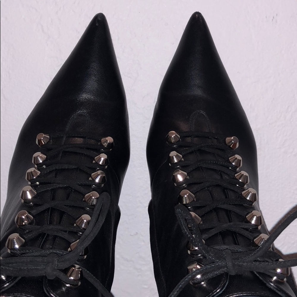 Balenciaga pointed toe lace up heels